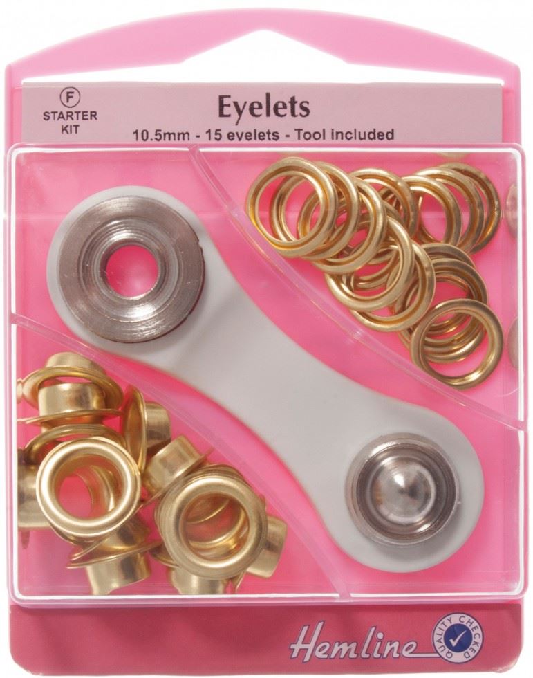 Hemline Gold Metal Eyelets Kit