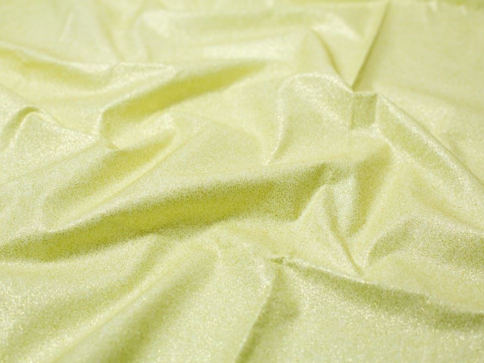 Lemon Deadstock Glitter Coated 100% Cotton Fabric