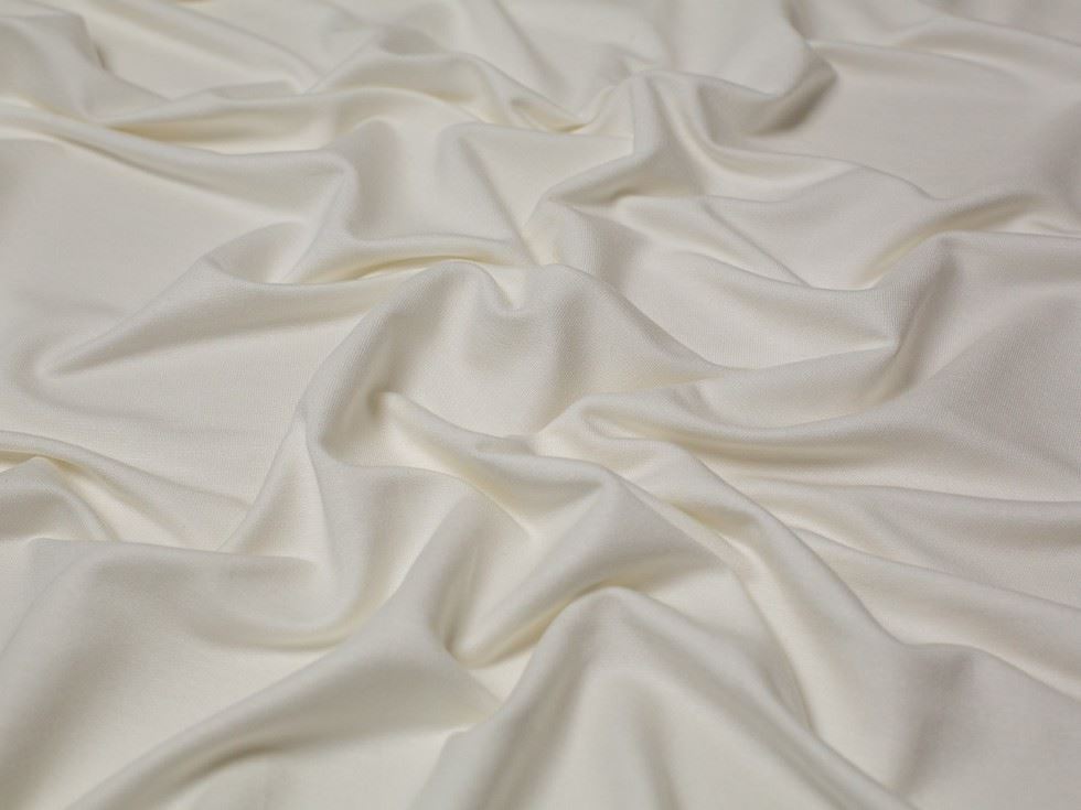 Cream Deadstock Modal Loop Back French Terry Stretch Knit Fabric