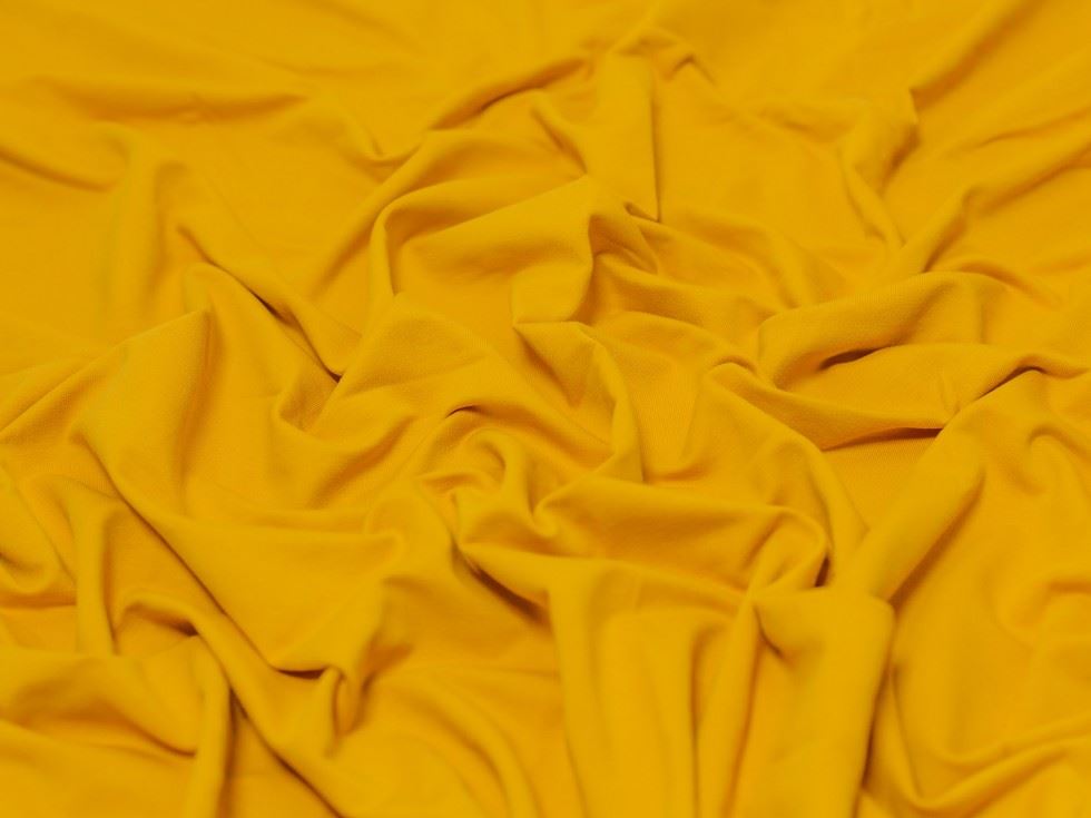 Minerva Core Range Ochre Medium Loop Back French Terry Stretch Knit Fabric