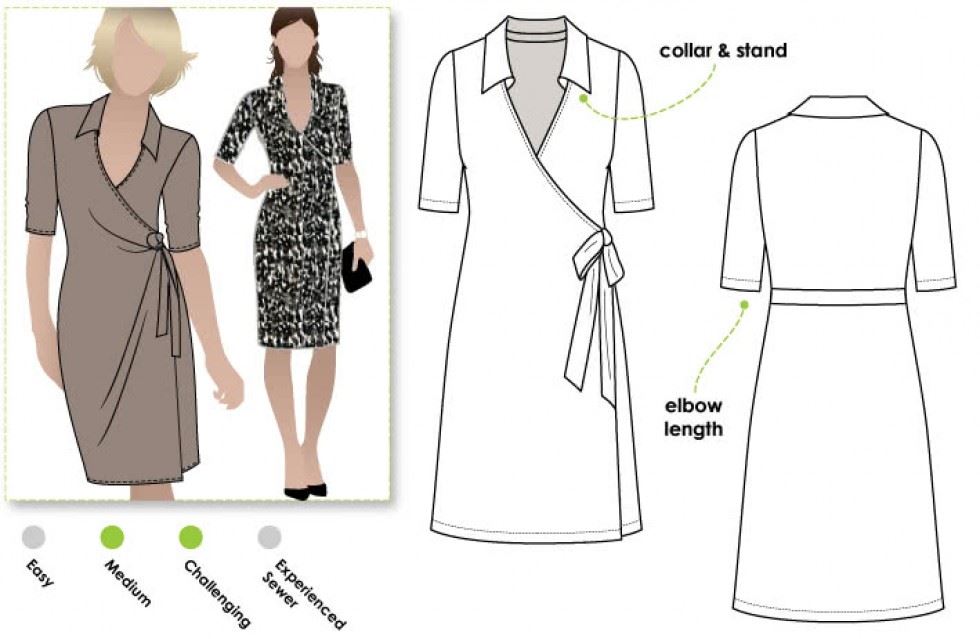 Style Arc Sewing Pattern Lea Wrap Dress