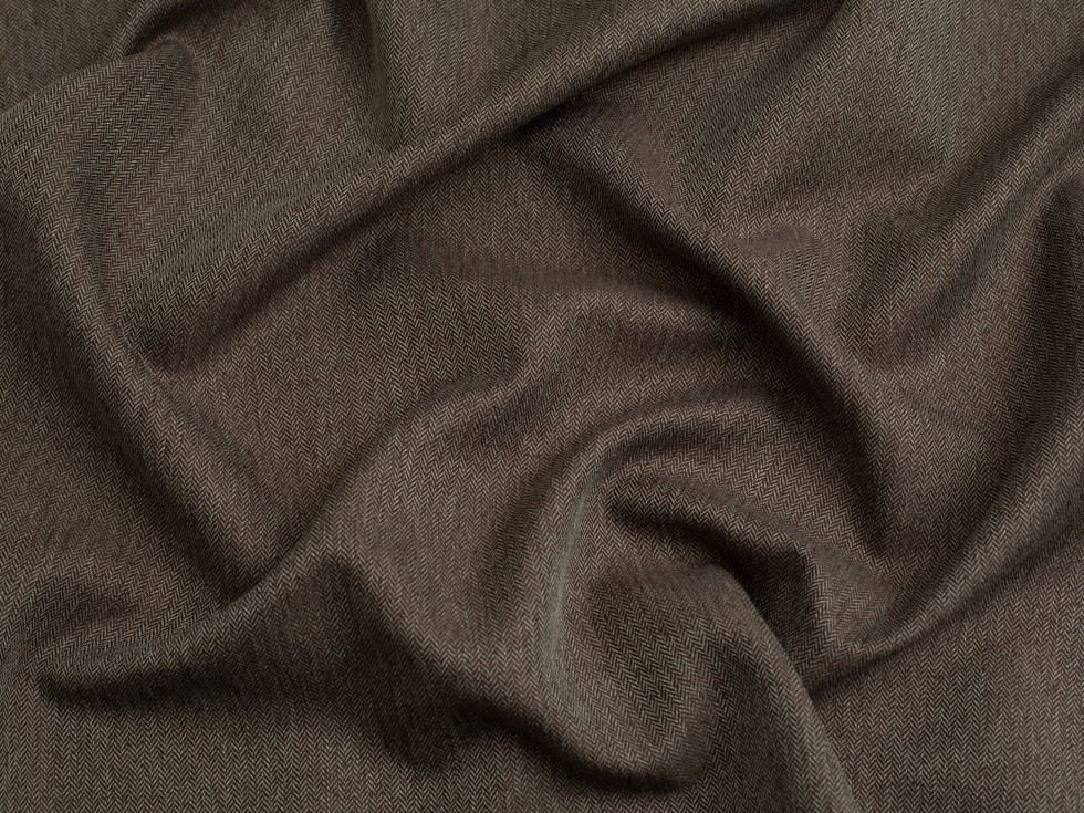 Minerva Core Range Herringbone Melange Polyester Suiting Fabric Brown
 