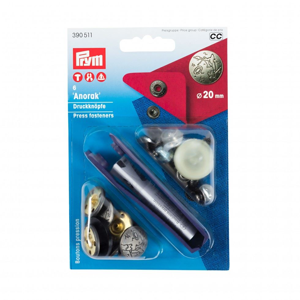 Prym Silver Anorak Snaps Press Fasteners