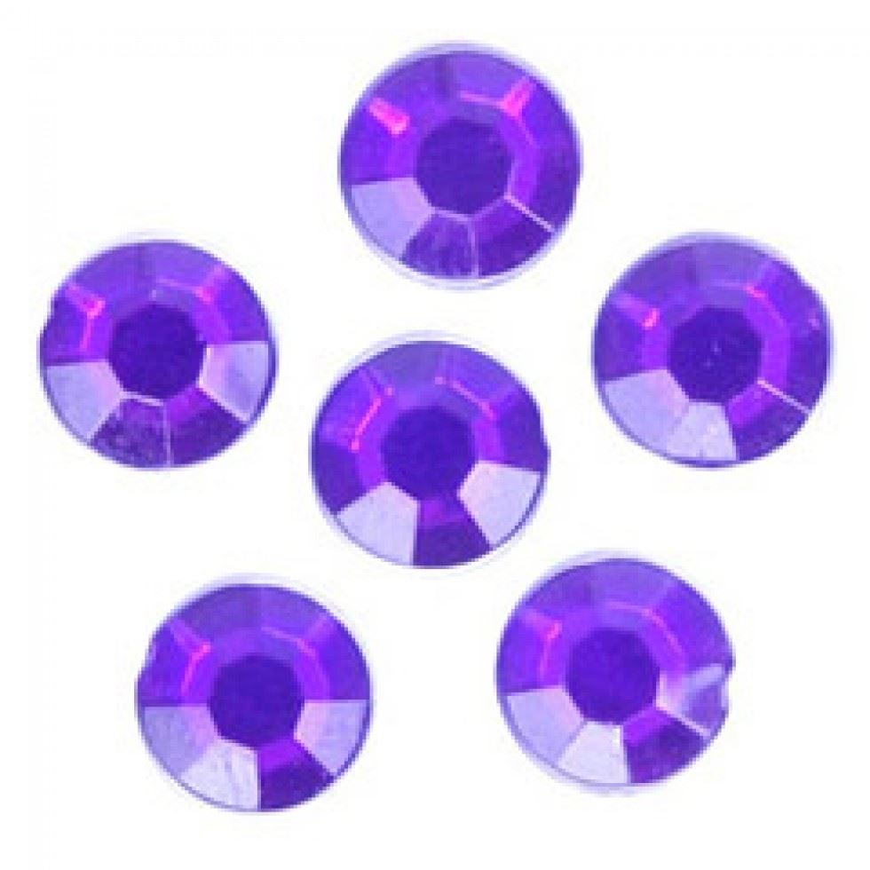 Trimits Purple Round Stick On Diamantes