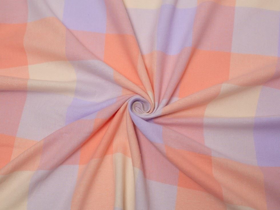 Minerva Core Range Pink & Lilac Brushed Cotton Flannel Fabric