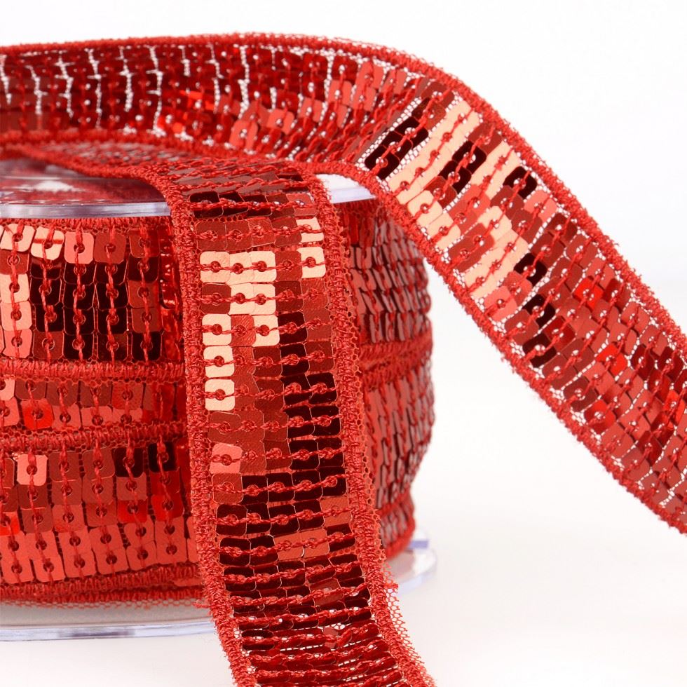 Stephanoise Sequin Trim Red