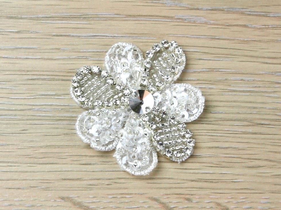 Diamante Crystal Appliques Silver