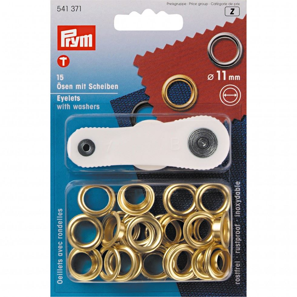 Prym Metal Eyelets with Washers Gold
 