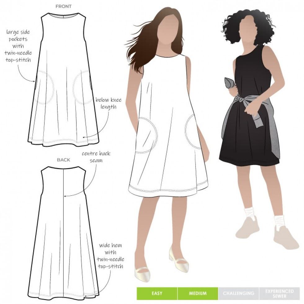 Style Arc Sewing Pattern Lena Shift Dress