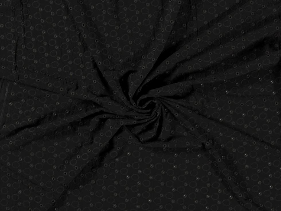 Embroidered Viscose Jersey Stretch Knit Fabric Black
 