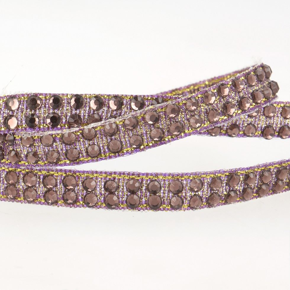 Stephanoise Iron On Rhinestone Trim Purple
 