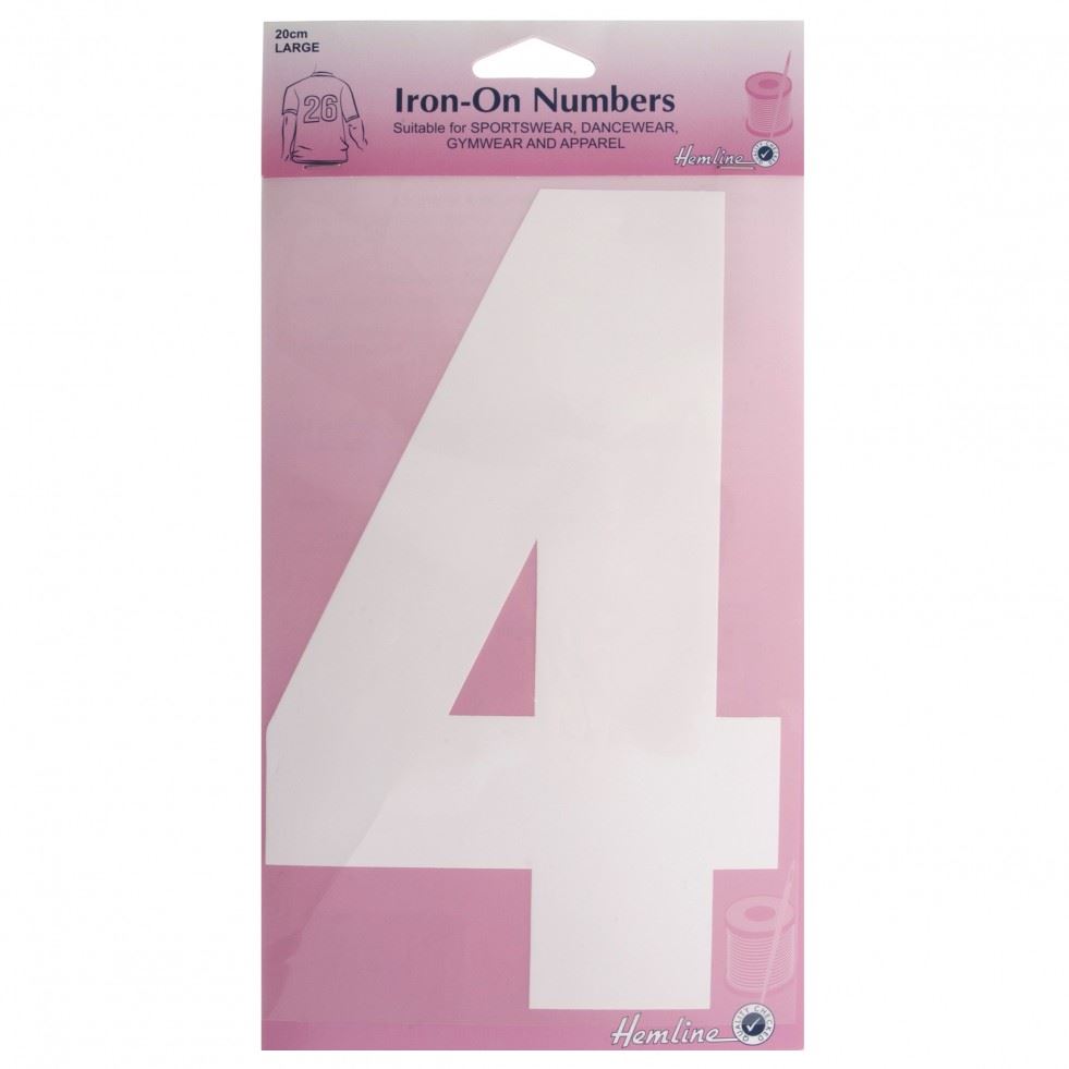 Hemline White Number 4 Number Patch Motif