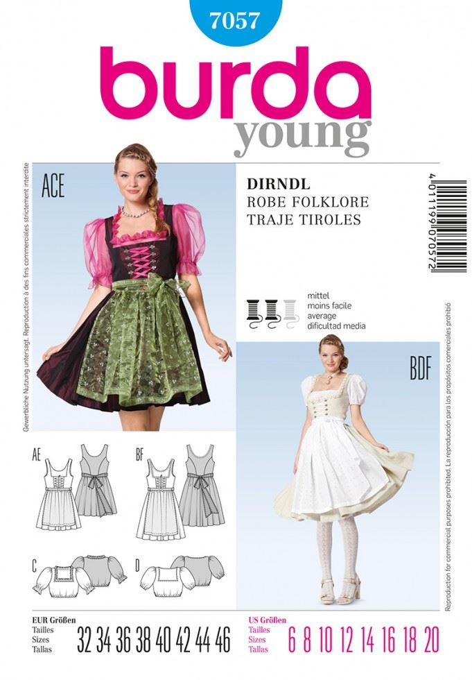 Burda Paper Sewing Pattern 7057
 