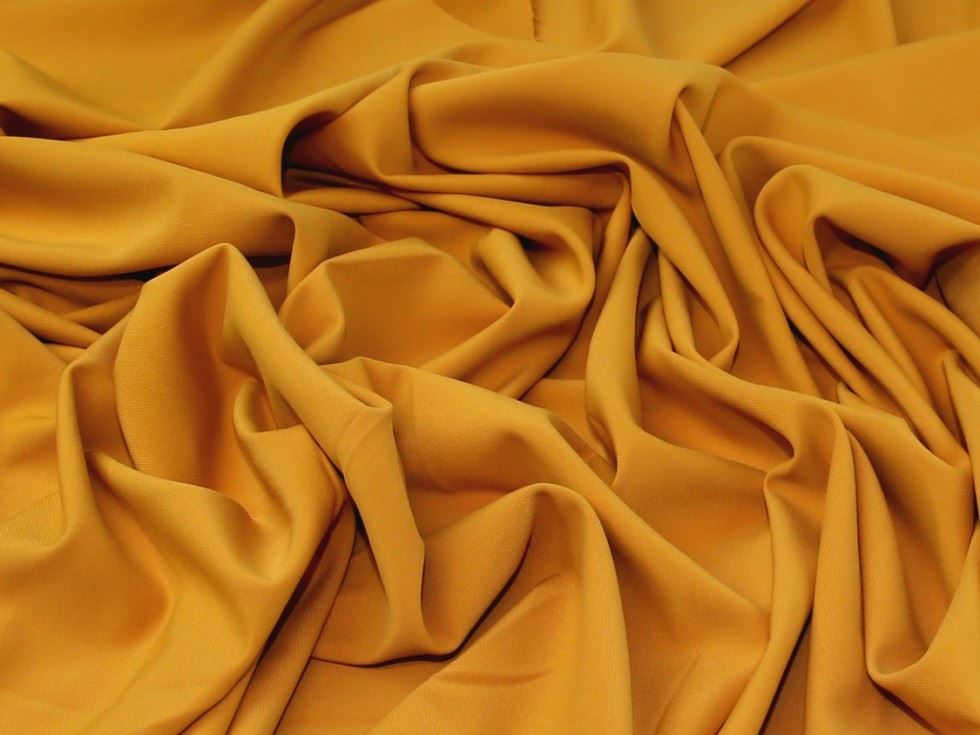Deadstock Stretch Woven Polyester Suiting Fabric Ochre
 