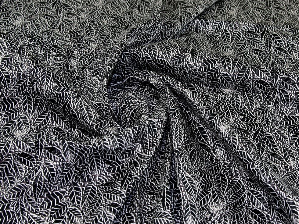 John Louden Black Woven Stretch Cotton Sateen Fabric