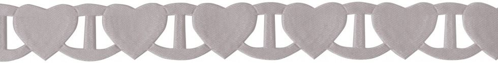 Berisfords Silver Grey Linking Heart Ribbon