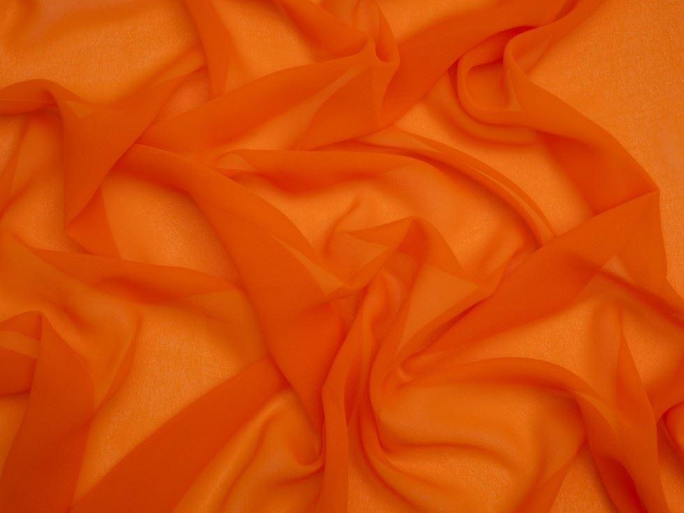 Minerva Core Range Bright Orange Light Sheer Chiffon Fabric