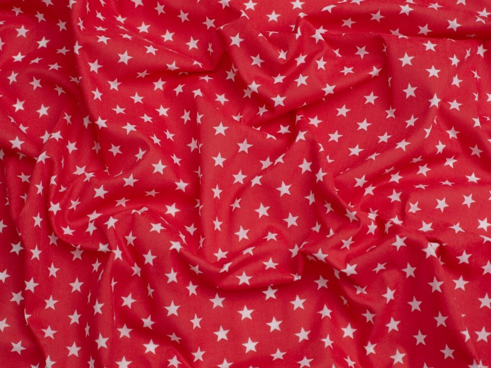 Minerva Core Range Red Printed Polycotton Fabric