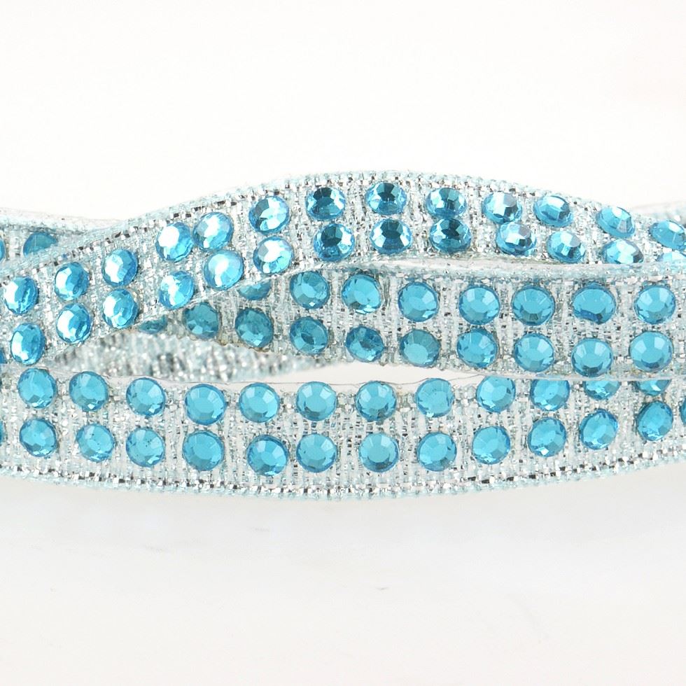 Stephanoise Iron On Rhinestone Trim Turquoise Blue
 