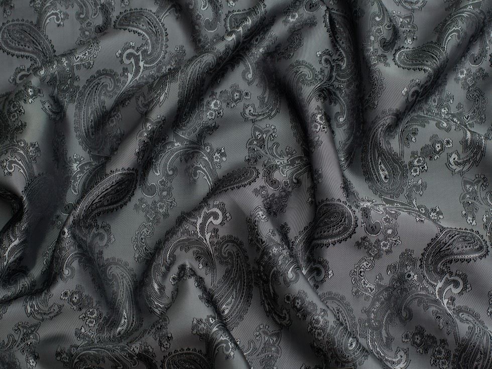 Minerva Core Range Woven Jacquard Lining Fabric Pewter Silver
 