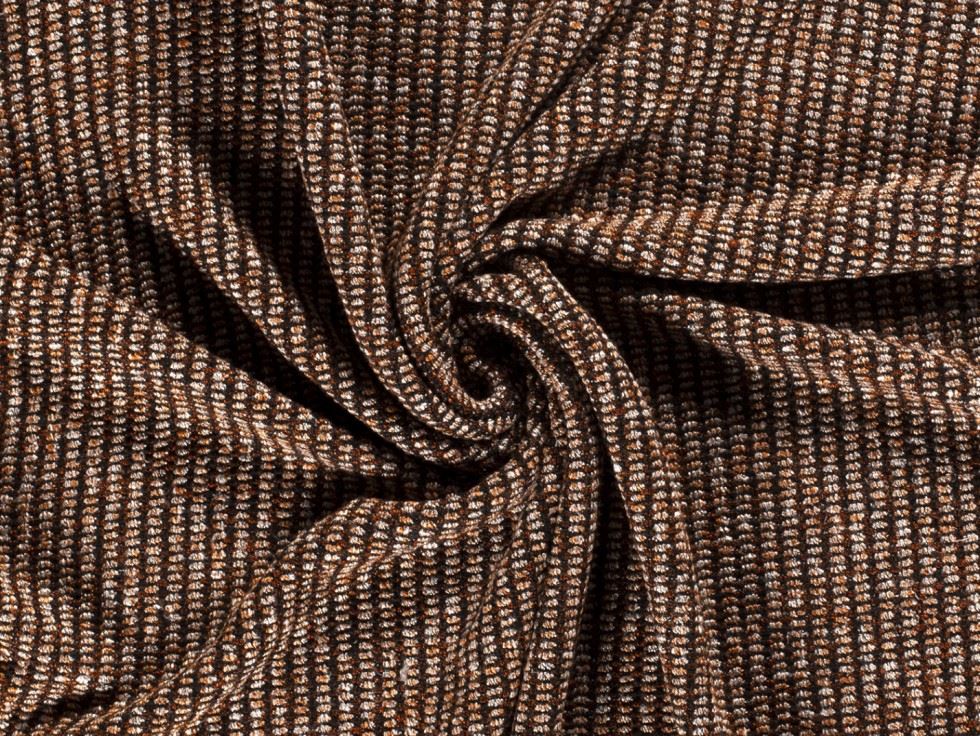 Woven Tweed Coating Fabric Dark Brown
 
