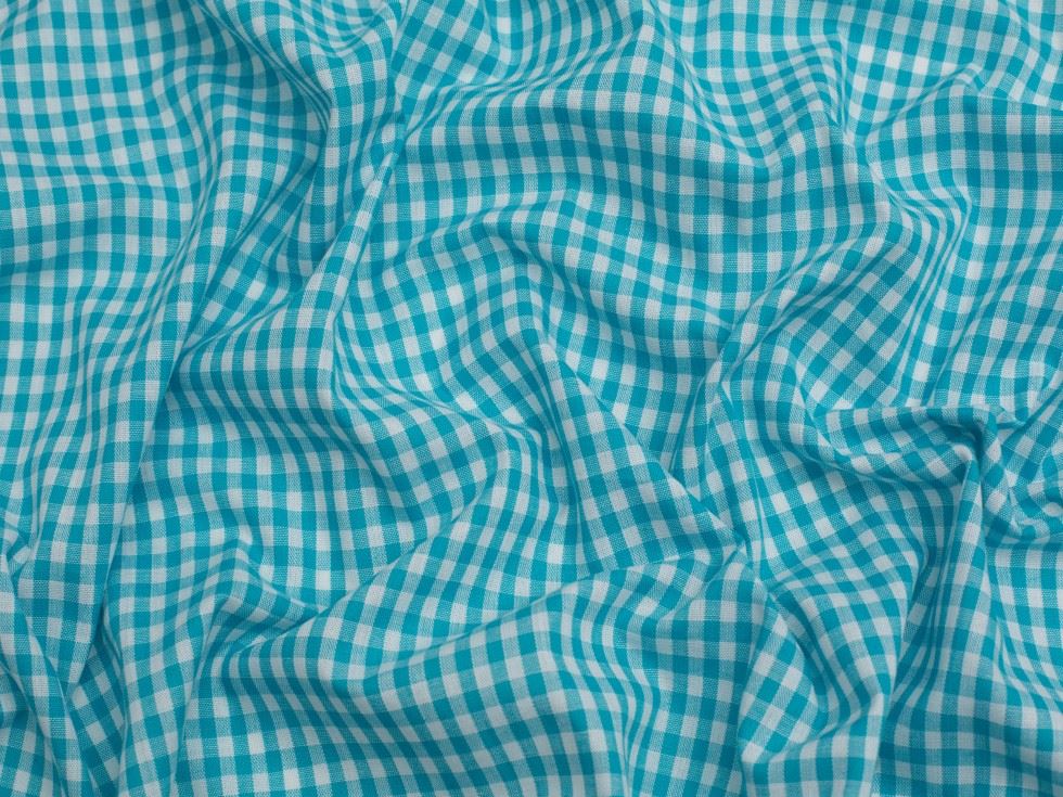 Minerva Core Range Turquoise 1/4 Inch Check Vintage Gingham Fabric