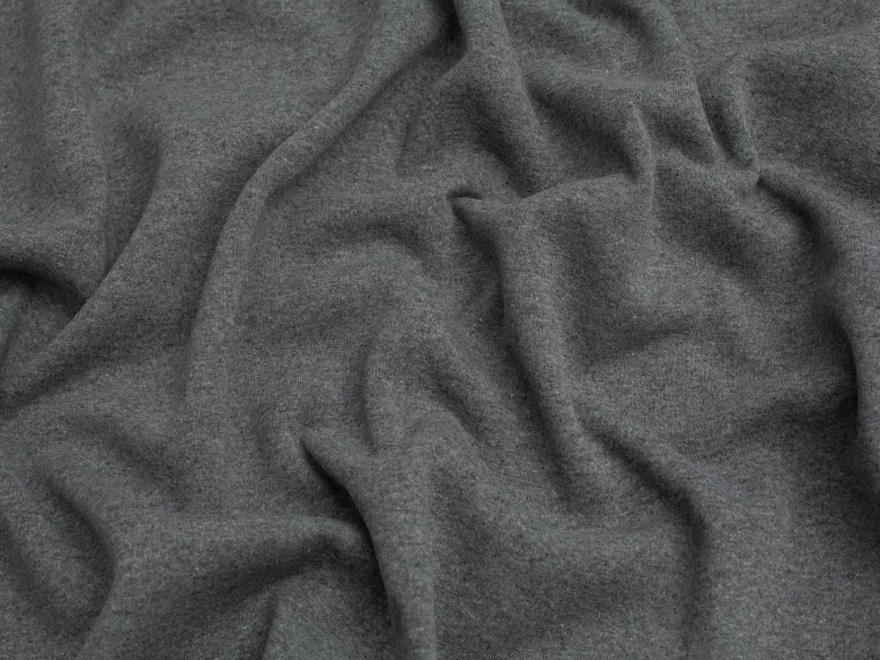 Minerva Core Range Recycled Fleece Back Sweatshirt Stretch Knit Fabric Grey
 