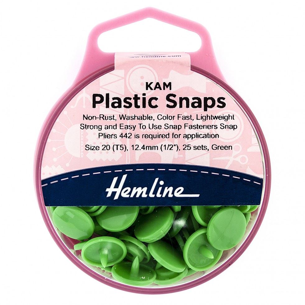 Hemline Green Kam Plastic Snaps