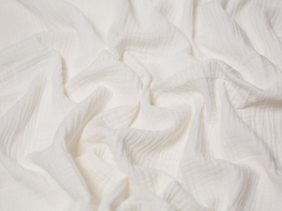 Minerva Core Range Ivory Cotton Double Gauze Fabric