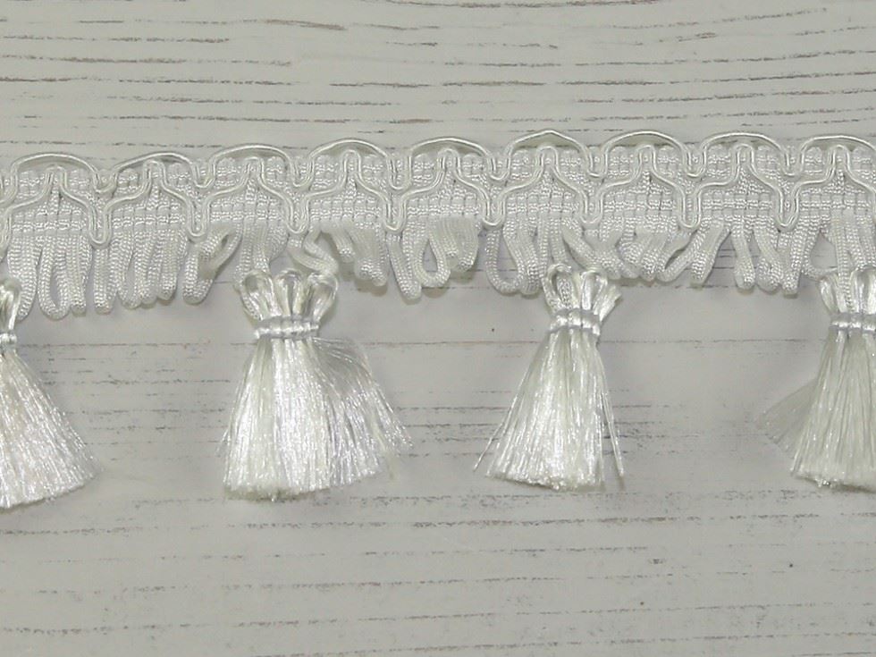 Tassel Fringe Trim White
