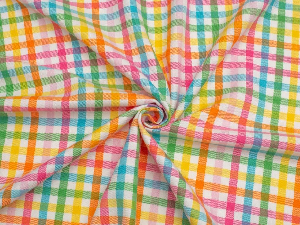 Minerva Core Range Bright Rainbow Polyester Viscose Suiting Fabric