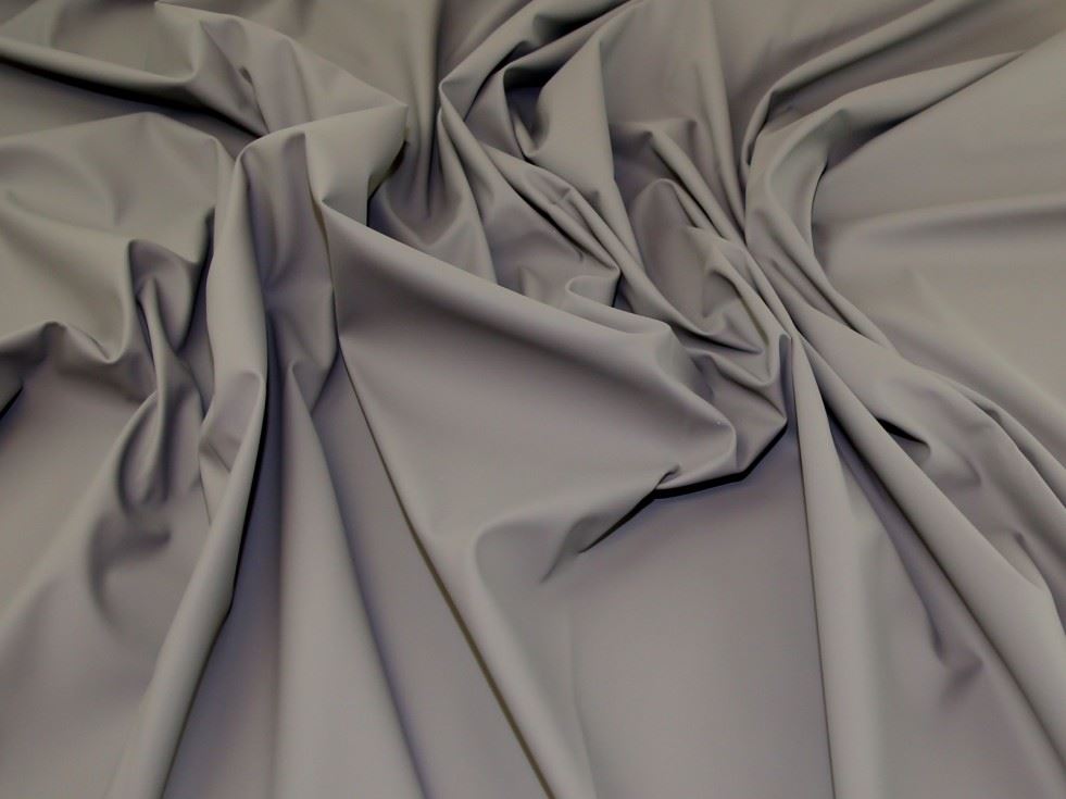 Grey Deadstock Algarve Pu Stretch Knit Fabric