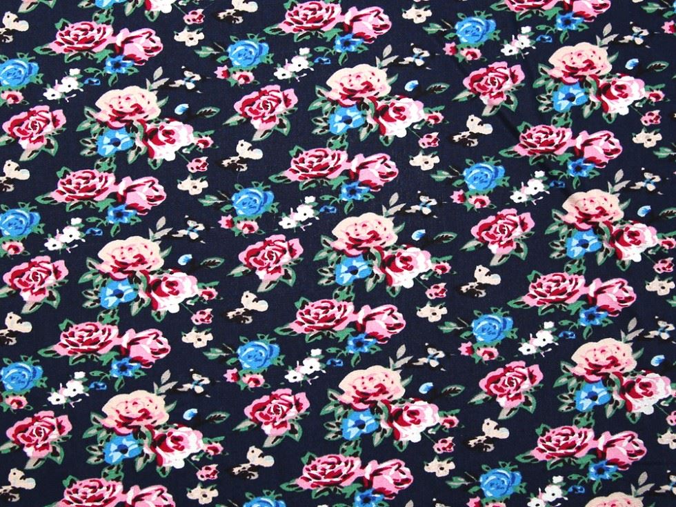 Deadstock 100% Cotton Poplin Fabric Navy Blue
 