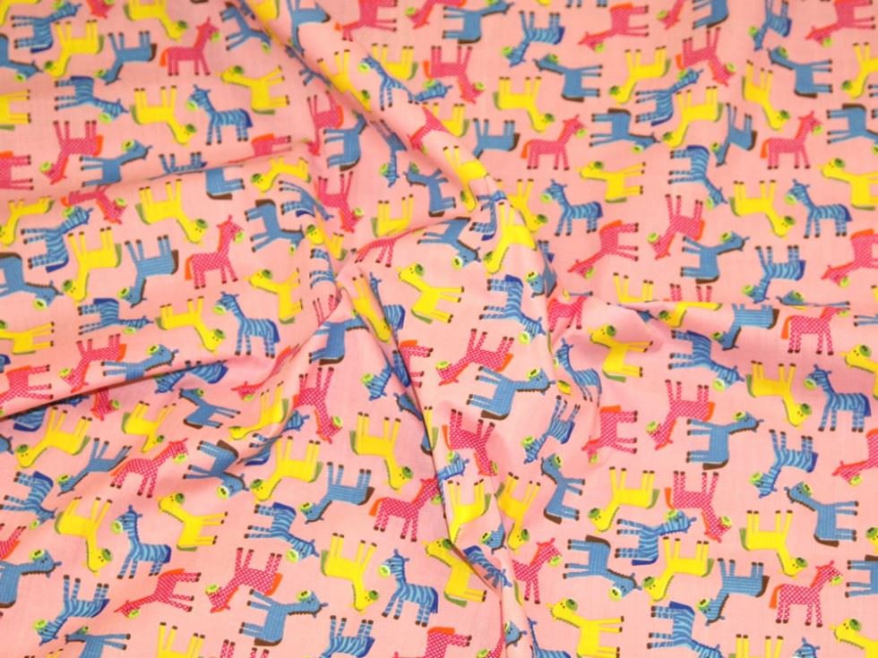 Printed Polycotton Fabric Pink
 