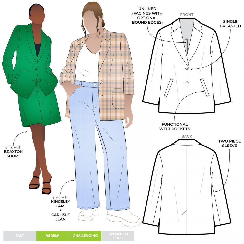 Style Arc Sewing Pattern Sloane Jacket