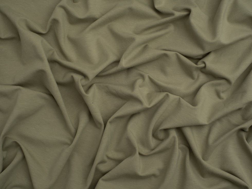 Minerva Core Range Baby Soft Cotton Jersey Stretch Knit Fabric Khaki
 