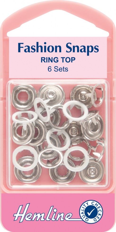 Hemline White Ring Snaps Press Fasteners Refill