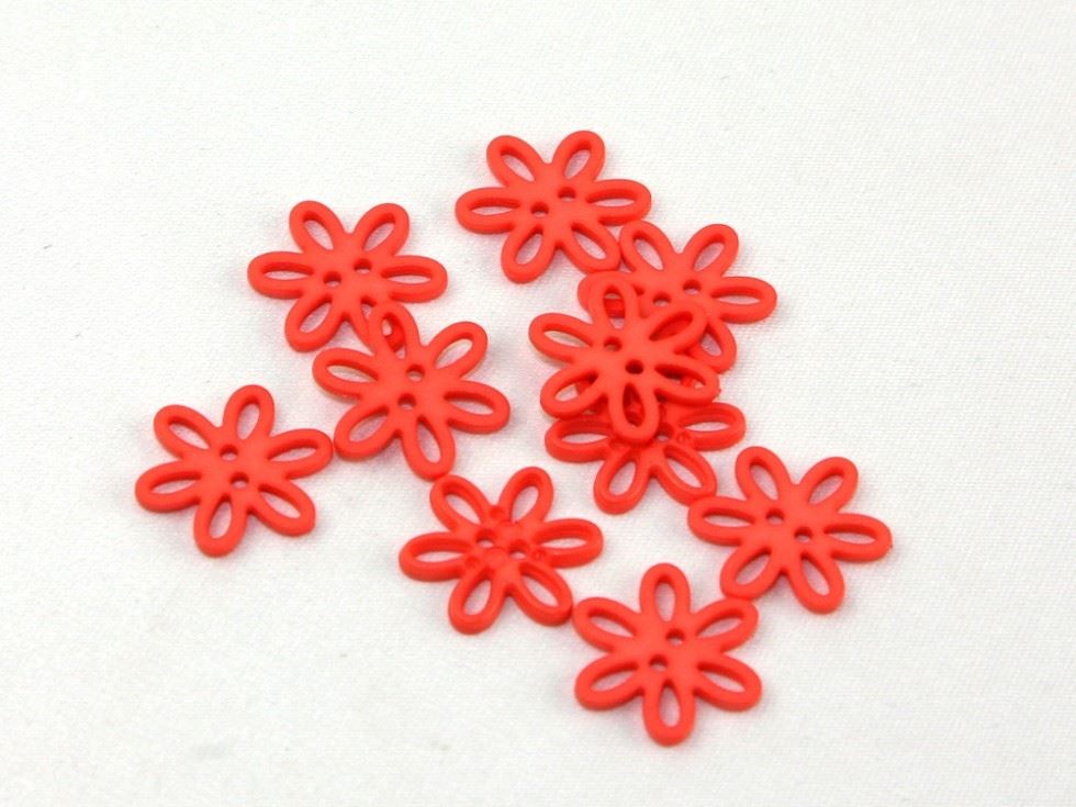 Dill Plastic Flower Buttons (Value Pack) Coral Pink
 
