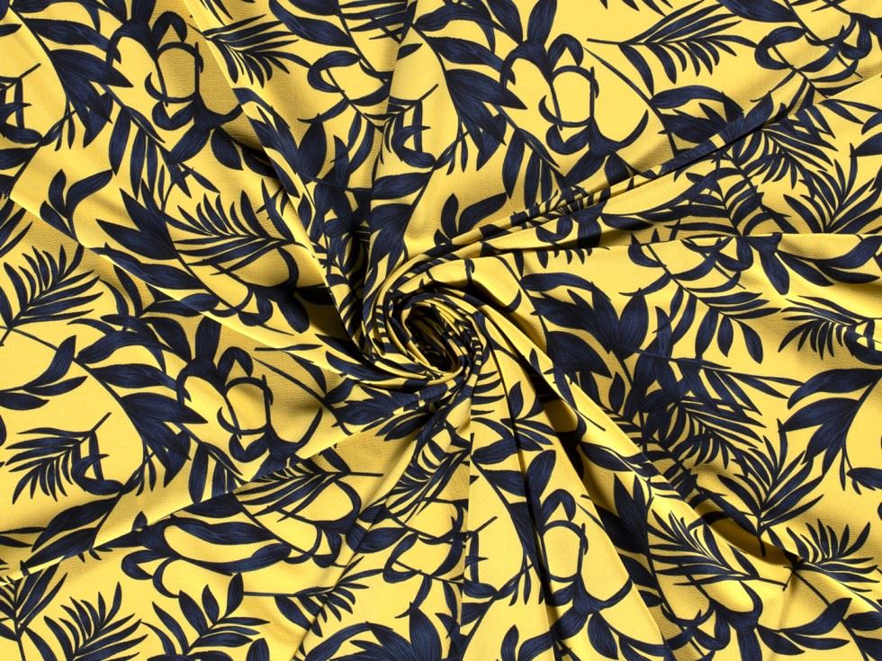 Stretch Woven Polyester Crepe Fabric Yellow