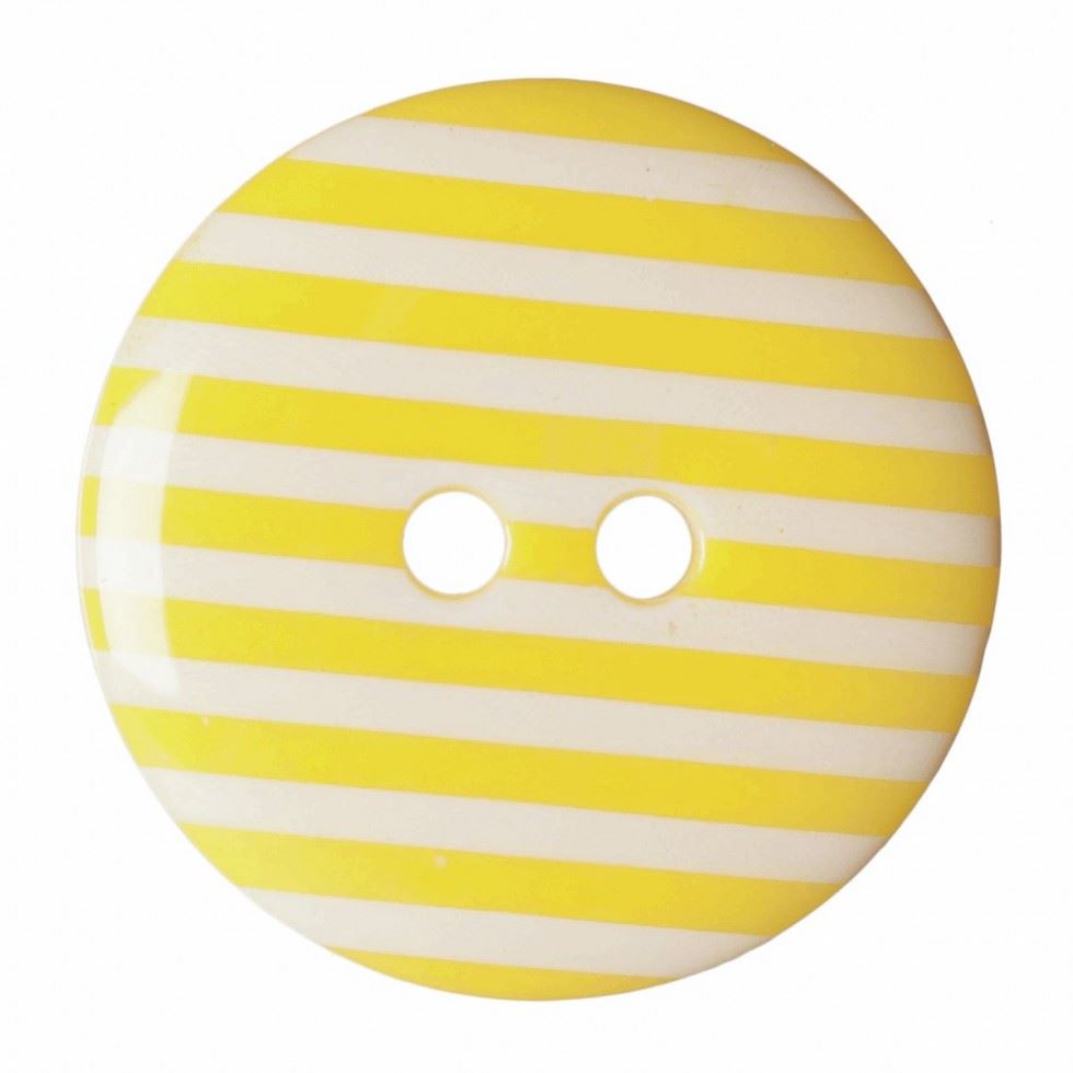 Hemline Round Stripe Buttons Yellow
