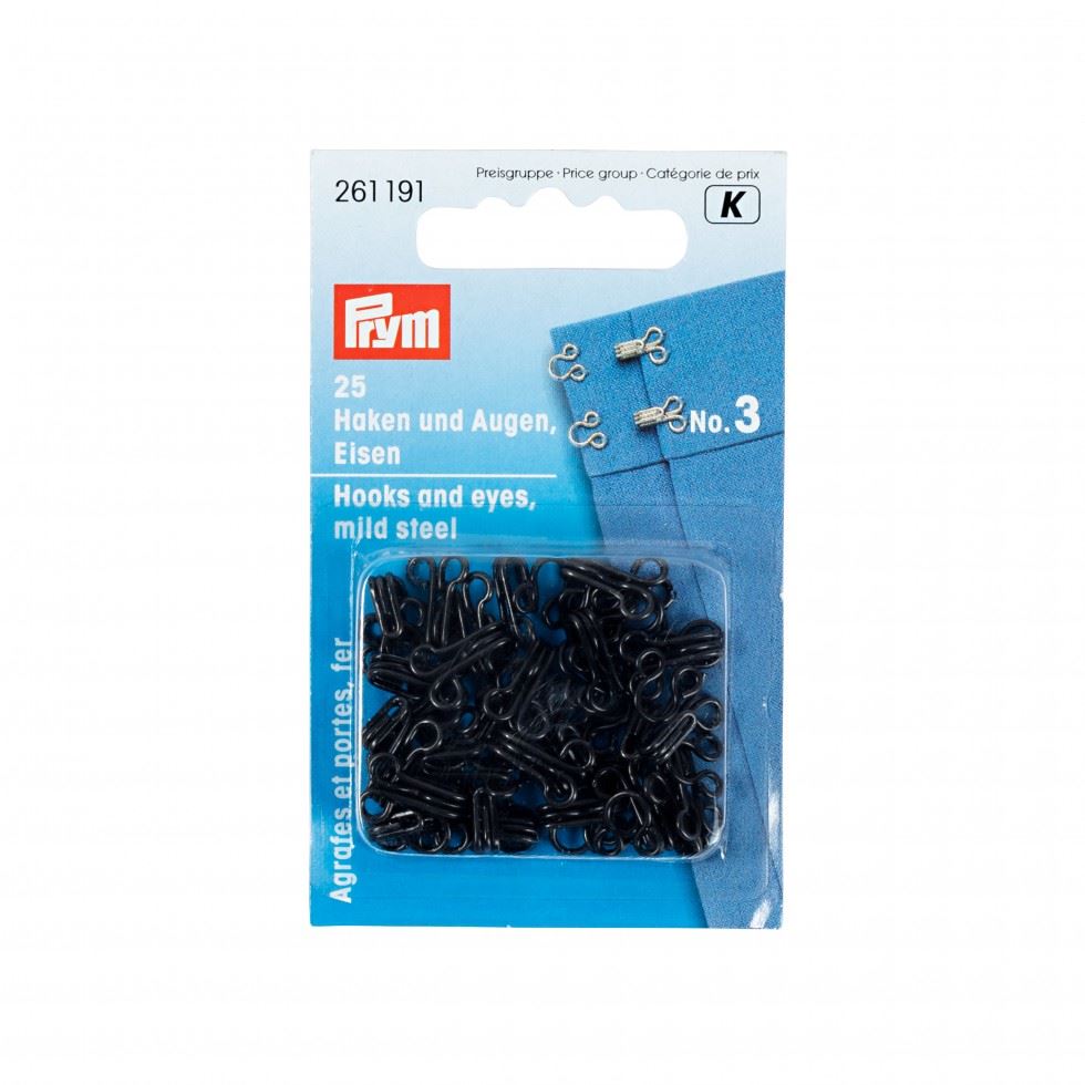 Prym Black Hook & Eye Fasteners