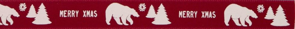 Berisfords Polar Bear Ribbon Red