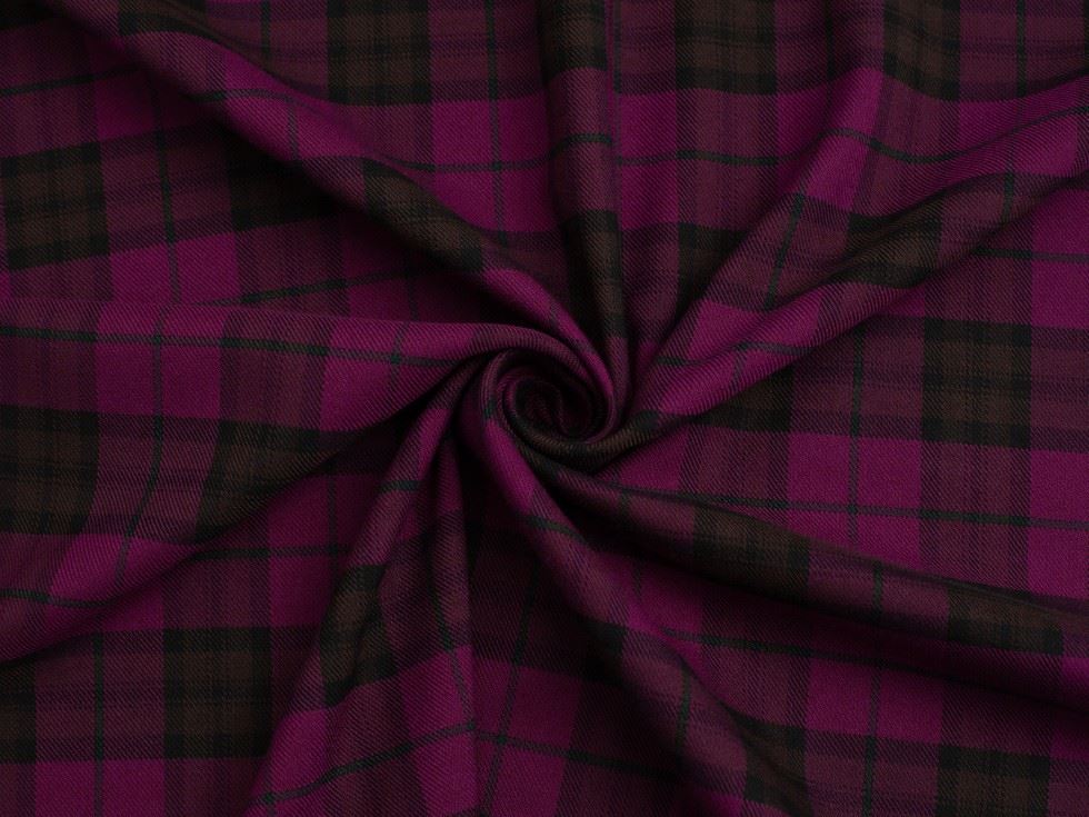 Stretch Woven Polyester Viscose Suiting Fabric Plum & Black