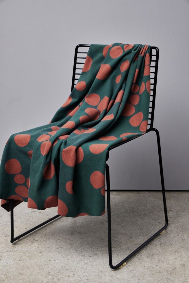 Mind The Maker Bottle Green Organic About A Dot Jacquard Stretch Knit Fabric