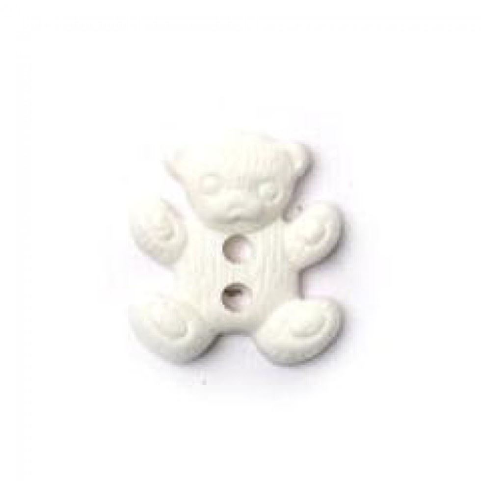 Crendon Teddy Bear Buttons (Value Pack) White