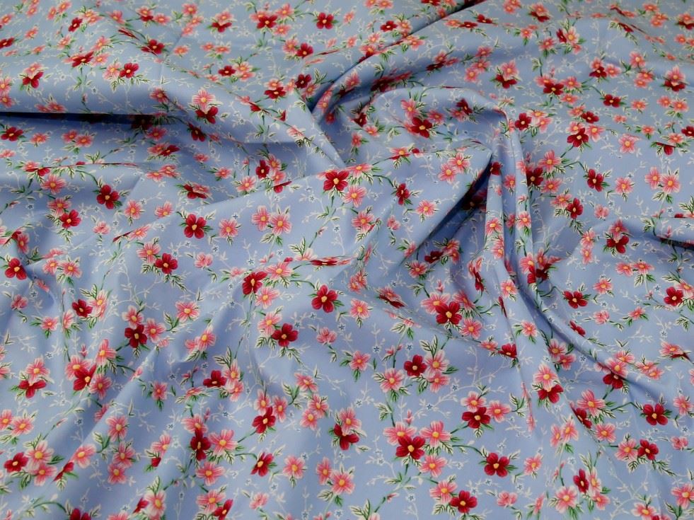 Rose And Hubble Sky 100% Cotton Poplin Fabric