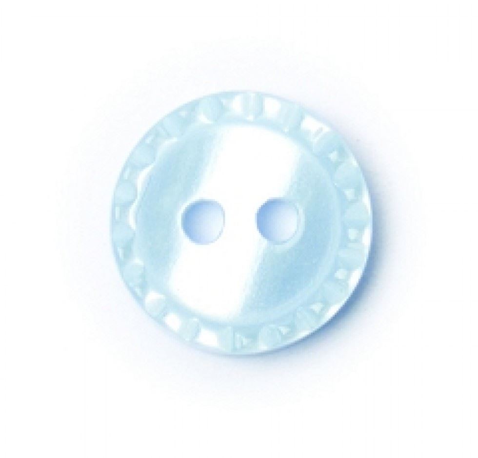 Crendon Round Fluted Edge Buttons (Value Pack) Light Blue