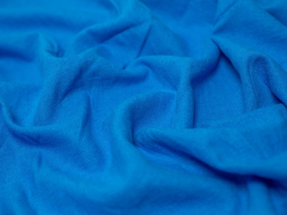 Blades Textured Cotton Linen Fabric Turquoise Blue
 