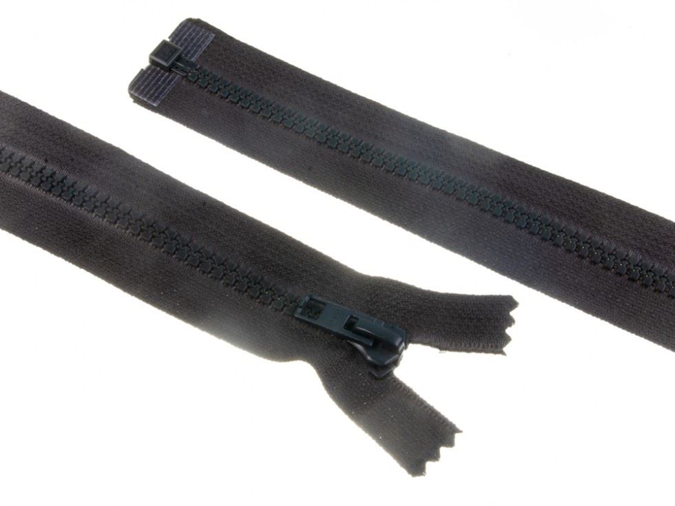 Plastic Chunky Open End Zips Dark Grey
