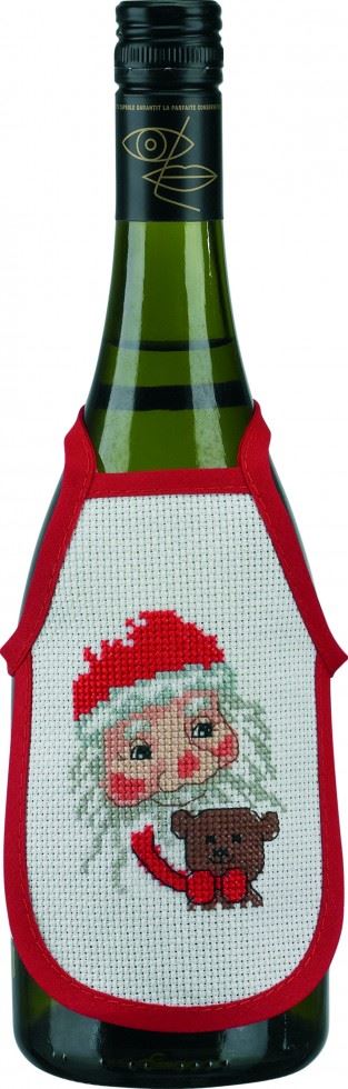 Permin Red 14 Count Apron With Edging Counted Cross Stitch Kit